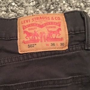 LEVI’s Men’s 502 Charcoal Grey Jeans W 36 L 30